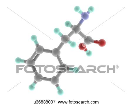 Phenylalanine molecule View Large Illustration Stock Illustration - Phenylalanine molecule. Fotosearch
