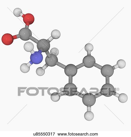Phenylalanine molecule View Large Illustration Stock Illustration - Phenylalanine molecule. Fotosearch