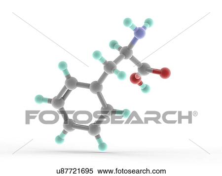 Stock Illustration - Phenylalanine molecule. Fotosearch