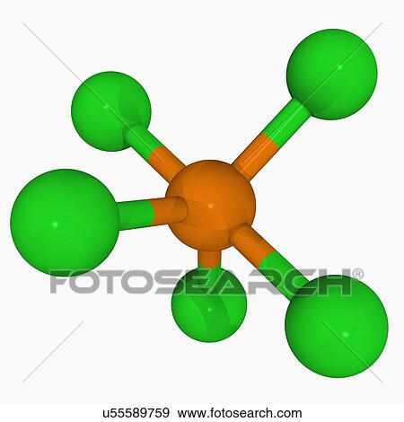 Stock Illustration - Phosphorus pentachloride molecule. Fotosearch