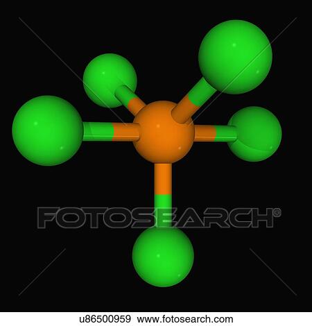 Stock Illustration - Phosphorus pentachloride molecule. Fotosearch