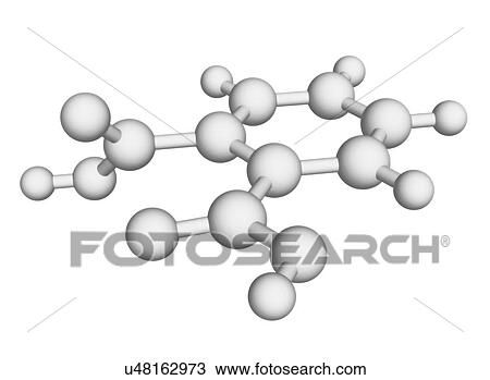 Drawing - Phthalic acid molecule. Fotosearch