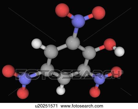 Clip Art - Picric acid molecule. Fotosearch