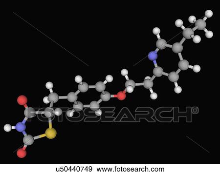 Stock Illustration - Pioglitazone drug molecule. Fotosearch