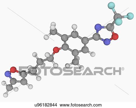 Stock Illustration - Pleconaril drug molecule. Fotosearch