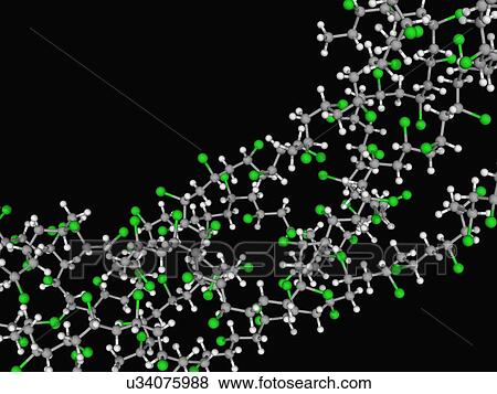 Stock Illustration - Polyvinyl chloride PVC molecule. Fotosearch
