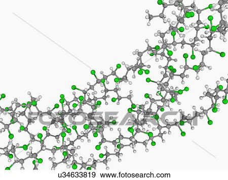 Stock Illustration - Polyvinyl chloride PVC molecule. Fotosearch