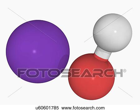 Stock Illustration - Potassium hydroxide molecule. Fotosearch