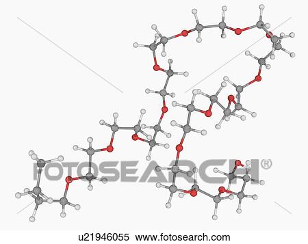 Stock Illustration - PPG-14 butyl ether molecule. Fotosearch