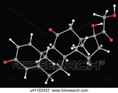 Stock Illustration - Prednisone drug molecule. Fotosearch