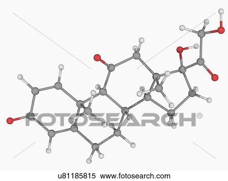 Stock Illustration - Prednisone drug molecule. Fotosearch