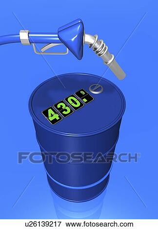 Stock Illustration - Price of oil, conceptual artwork. Fotosearch