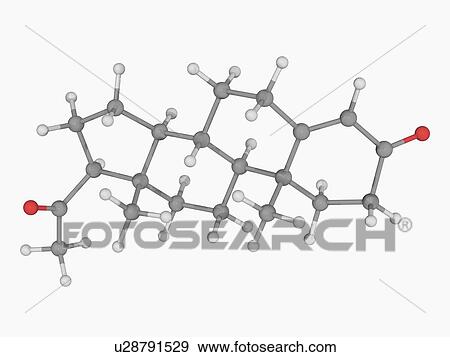 Stock Illustration - Progesterone hormone molecule. Fotosearch