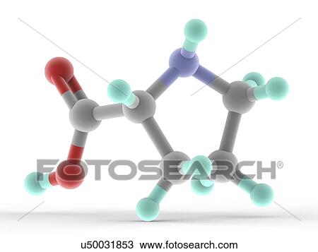 Proline molecule View Large Illustration Drawing - Proline molecule. Fotosearch