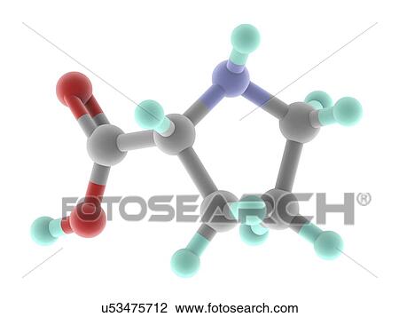 Proline molecule View Large Illustration Drawing - Proline molecule. Fotosearch
