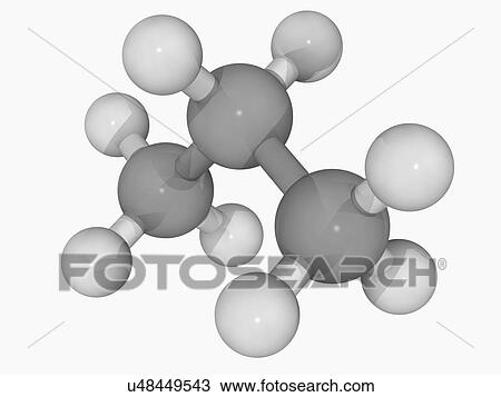 Propane molecule View Large Illustration Drawing - Propane molecule. Fotosearch