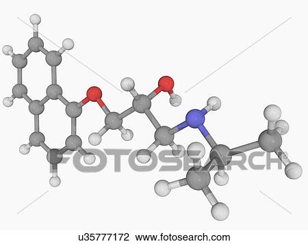 Propanolol drug molecule View Large Illustration Drawing - Propanolol drug molecule. Fotosearch