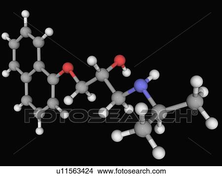 Stock Illustration - Propanolol drug molecule. Fotosearch