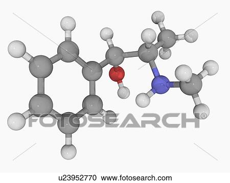 Clipart - Pseudoephedrine drug molecule. Fotosearch