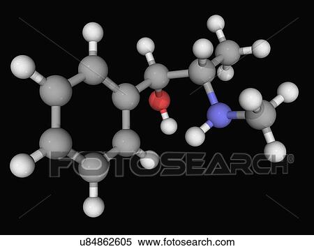 Stock Illustration - Pseudoephedrine drug molecule. Fotosearch