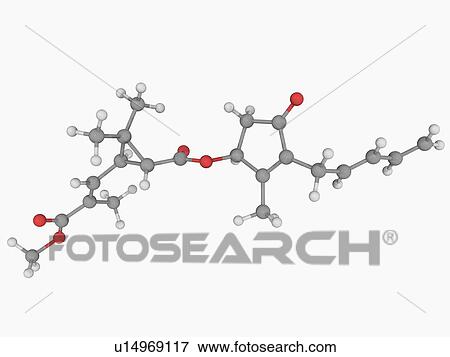 Stock Illustration - Pyrethrin II insecticide molecule. Fotosearch