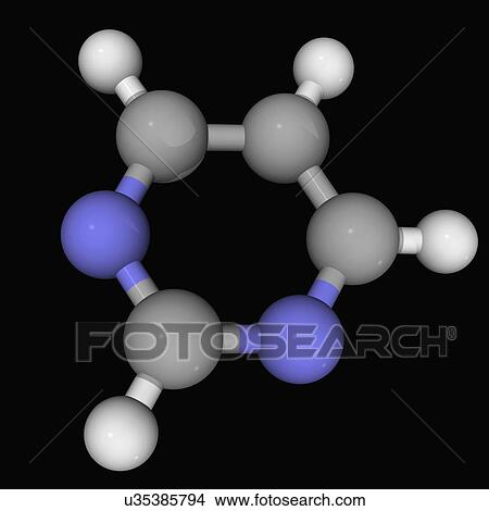 Pyrimidine molecule View Large Illustration Stock Illustration - Pyrimidine molecule. Fotosearch