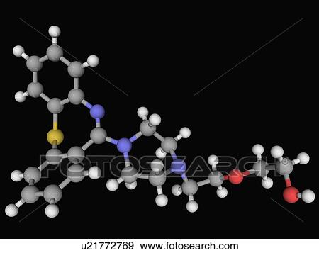 Stock Illustration - Quetiapine drug molecule. Fotosearch