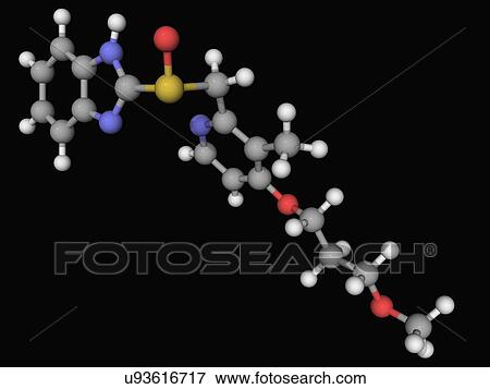 Stock Illustration - Rabeprazole drug molecule. Fotosearch