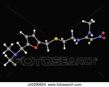 Ranitidine drug molecule View Large Illustration Stock Illustration - Ranitidine drug molecule. Fotosearch