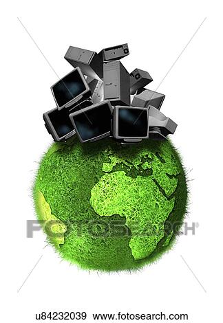 Recycling obsolete technology, artwork View Large Illustration Stock Illustration - Recycling obsolete technology, artwork. Fotosearch
