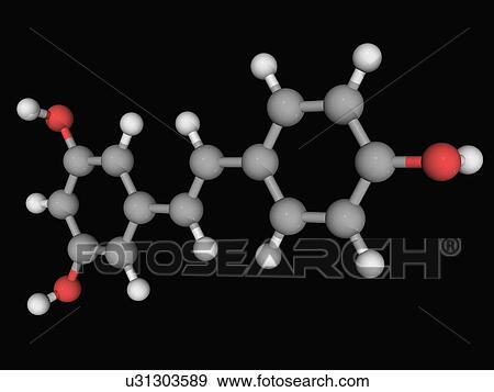 Stock Illustration - Resveratrol molecule. Fotosearch