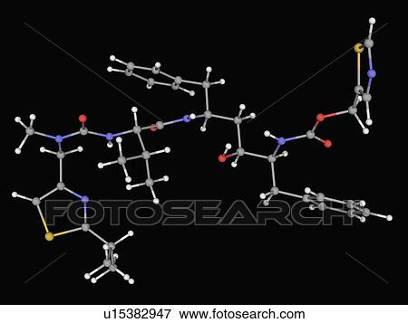 Stock Illustration - Ritonavir drug molecule. Fotosearch