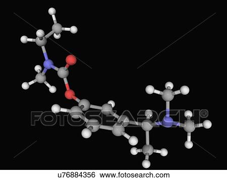 Stock Illustration - Rivastigmine drug molecule. Fotosearch