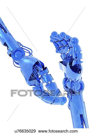 Robotic hands, artwork View Large Illustration Stock Illustration - Robotic hands, artwork. Fotosearch