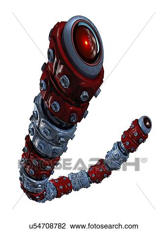 Drawing - Robotic snake, artwork. Fotosearch