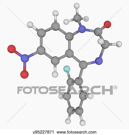 Clip Art - Rohypnol drug molecule. Fotosearch