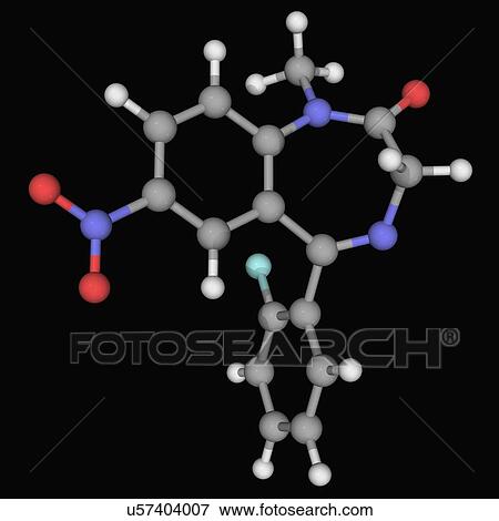 Rohypnol drug molecule View Large Illustration Stock Illustration - Rohypnol drug molecule. Fotosearch