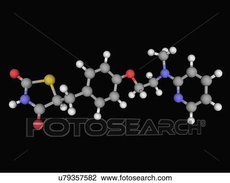 Rosiglitazone drug molecule View Large Illustration Drawing - Rosiglitazone drug molecule. Fotosearch