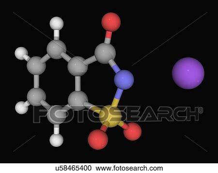 Clipart - Saccharin molecule. Fotosearch