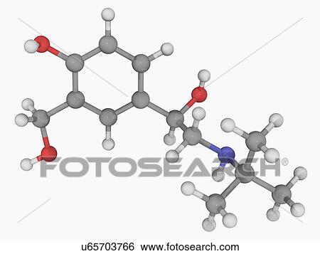 Stock Illustration - Salbutamol drug molecule. Fotosearch