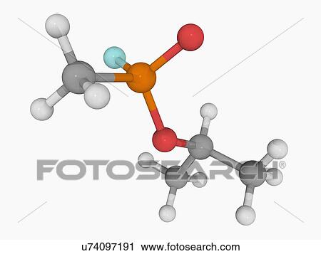 Clip Art - Sarin molecule. Fotosearch