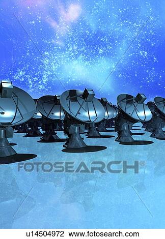 Drawing - Satellite array, artwork. Fotosearch