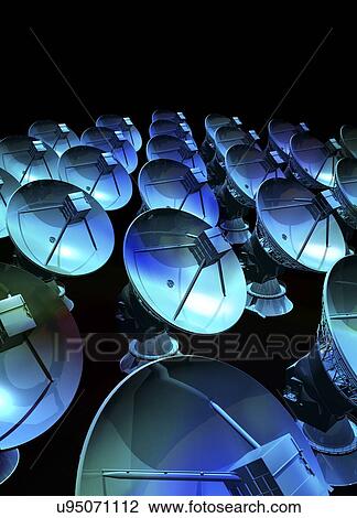 Satellite array, artwork View Large Illustration Drawing - Satellite array, artwork. Fotosearch