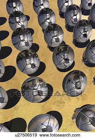 Stock Illustration - Satellite array, artwork. Fotosearch