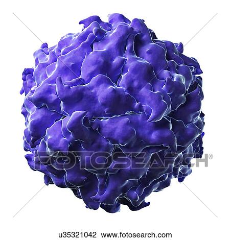 Drawing - Satellite panicum mosaic virus particle. Fotosearch