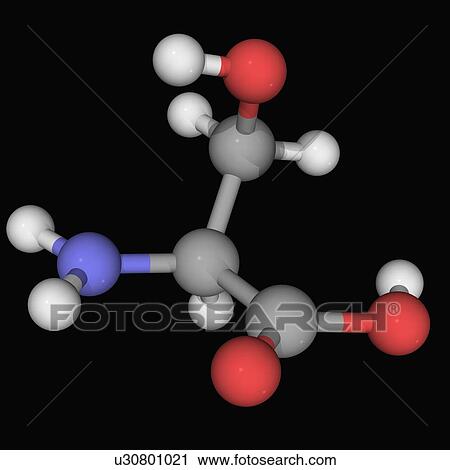 Clip Art - Serine molecule. Fotosearch
