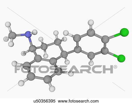 Sertraline drug molecule View Large Illustration Stock Illustration - Sertraline drug molecule. Fotosearch