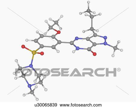 Stock Illustration - Sildenafil citrate drug molecule. Fotosearch