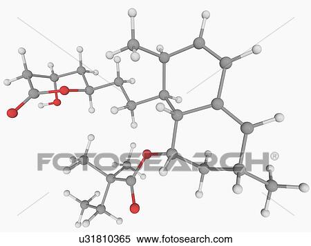 Stock Illustration - Simvastatin drug molecule. Fotosearch