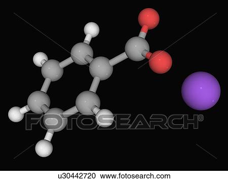 Clipart - Sodium benzoate molecule. Fotosearch